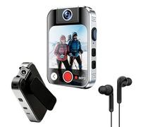 Ouitble Lettore MP3 Bluetooth 5.4 Sportclip 2.0 pollici Touch Screen Music Player con fotocamera per sport, MP3 con 7 giochi cerebrali, video, registratore, foto, e-book, supporta fino a 256 GB