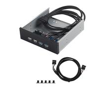 Ouitble Pannello Frontale unità Floppy USB 3.0 Espansione hub USB 3.0 a 2 Porte e 2 Porte USB 2.0 per Case del Computer Pannello Frontale con Staffa in Metallo sabbiato e trasferim