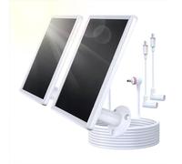 Ouitble Pannello solare da 6 W per anello fotocamera, 2 pezzi caricatore solare da 3 metri per Stick Up Cam/Stick Up Spotlight Cam Plus Pro batteria con 2 x 3,5 mm DC a USB C cavo