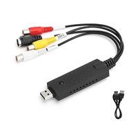 Ouitble Scheda di Raccolta Video Convertitore USB 2.0 Portatile Nero per XP Vista 7 8 10 Linux Registrazione in Tempo Reale Riproduzione Testine di monitoraggio Uscita Audio Video