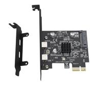 Ouitble Scheda PCI-E USB 3.2 Gen 2 1×3.0 Scheda PCIe da 10 Gbps a USB C Convertitore Hub PC Interno con 2 Porte Tipo C a Basso Profilo per PC Desktop