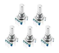 Ouitble Sourcing Map 5pcs EC11 - Encoder rotativo, potenziometro digitale a 360 gradi, 5 poli, lunghezza manico 20 mm, per progetti elettronici, immissione dati