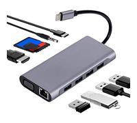 Ouitble USB C HUB 11 in 1 USB 3.0 Docking Station HD VGA 4K Supportato 5 Gbps 87W PD Charge 100 MBPS RJ45 Adattatore Multiport per PC per Laptop
