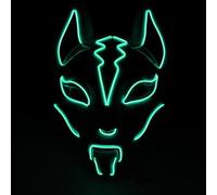 OUJIAHUI Maschera di Halloween, Maschera luminosa a LED, Maschera dell'orrore di Halloween, Costumi di gioco di ruolo di Halloween, Ballo trucco, Regalo di carnevale (verde)