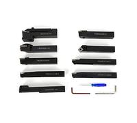 OUKANING 9Pcs Utensile per tornitura in Metallo Duro Utensile per tornitura 20X20mm Tornio Strumento Machine Clamp