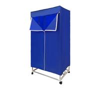 OUKANING Asciugatrice elettrica pieghevole, 1500 W, 45 dB, silenziosa, portatile, con telecomando e timer, IPX1, portata 30 kg, riscaldamento PTC (telecomando, blu)