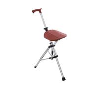 OUKANING Bastone da passeggio con funzione sedia, pieghevole, in alluminio, come bastone da passeggio, portata 120 kg, altezza 85 cm, per tutti i giorni e i viaggi (rosso)