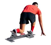 OUKANING Blocchi di avviamento con larghezza regolabile di 55 cm, blocco di avviamento per atletica leggera, 4 angoli di inclinazione, pedali in gomma e maniglia per allenamento con sprint