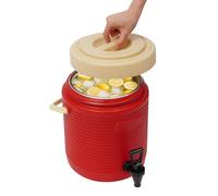 OUKANING Dispenser di bevande isolanti da 9 l, in acciaio inox, con rubinetto, per bevande calde e fredde, caraffa termica per feste, campeggio e caffè, contenitore per bevande a prova di perdite