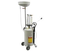 OUKANING Dispositivo di raccolta dell'olio usato, 72 l, con pompa di aspirazione, per officine (serbatoio da 73 l, misurino da 10 l), aspiratore dell'olio pneumatico con imbuto girevole a 360° e