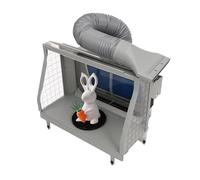 OUKANING Impianto di aspirazione aerografo portatile con illuminazione a LED, cabina di verniciatura professionale con filtro a 3 strati e piatto girevole, 60 x 49 cm, superficie di lavoro 11 m³/min