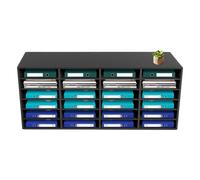 OUKANING Letteratura Organizer per documenti 12/24/48 scomparti, robusta cartella da ufficio in PVC, antiscivolo e antiribaltamento, per documenti, lettere, cavi, per ufficio, ricezione, ufficio (nero