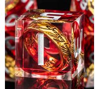 OUKELANWO Sharp Edge - Set di dadi in resina Il Signore degli Anelli D&D con scatola, 7 pezzi poliedrici Dungeons and Dragons RPG Dice, LOTR Magic Role Playing D and D Dice D20 D12 D10 D8 D6 D4