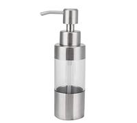 OUKENS Dispenser di Sapone, con Pompa in Acciaio Inossidabile 304 Antiruggine, Dispenser di Sapone in Vetro Ricaricabile in ABS Trasparente per Cucina e Bagno Premium
