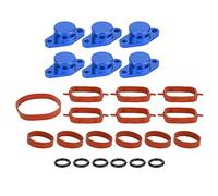 OUKENS Guarnizioni collettore, Flap a spirale per motore, alluminio + gomma 6x22mm Alette a spirale per motore Elimina set di tappi di chiusura con guarnizioni in gomma adatti per M57/M57D25(Blu)