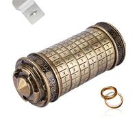 OUKENS Lucchetto Codice da Vinci, Lucchetto Mini Cryptex, Scatole Puzzle con Scomparti Nascosti Porta Anello Regalo Romantico Password Predefinita: ILOVEUBRegali di Compleanno Per Lei