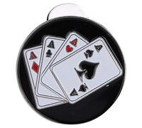 OUKENS Marcatore per Palline da Golf, Clip per Visiera per Cappello da Golf con Motivi Multipli con Pennarello Magnetico per Palline(Poker)