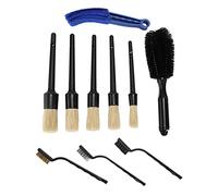 OUKENS Set di spazzole per la Pulizia dell'auto Multifunzione, 10 10 Pezzi/Set di Strumenti di Pulizia per Etichetta della Testa di Scarico del Bordo del vano Motore