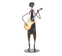 OUKENS Statue di chitarrista Statue Lifelente Matte Superficie Metal Guitarrt Sculpture per Decor da scrivania per scaffali di libri d'ufficio