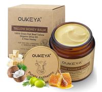 OUKEYA Beef Tallow Face Cream, Nutrimento Profondo Tallow Cream con Sego, Miele ed Estratti Vegetali di Cocco, Oliva, Avocado e Calendula, per Viso e Corpo (Versione Idratante Potenziata, 110g)