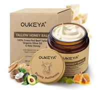 OUKEYA Beef Tallow Face Cream, Nutrimento Profondo Tallow Cream Con Sego, Miele ed Estratti Vegetali di Cocco, Oliva, Avocado e Calendula, per Viso e Corpo (Versione Rinfrescante, 110g)