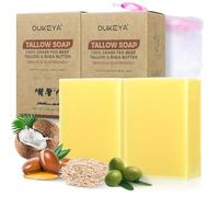 OUKEYA Sapone di Sego Biologico, Nutriente Sapone al Sego di Manzo, Sapone Naturale al Sego Idratante, Tallow Soap Bar per Pelle Sensibile, Viso & Corpo, 2 x 115g
