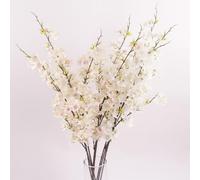 OUKEYI 4 rami di fiori di ciliegio finti, 74 cm, fiori artificiali a stelo lungo 74 cm, per fiori di ciliegio, composizioni in vaso, composizioni per matrimoni, primaverili, interni ed esterni,