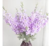 OUKEYI 6 fiori artificiali delphinium lilla, 85 cm, realistici, eleganti, formali, in seta, fiori artificiali, per matrimoni, decorazioni per la casa