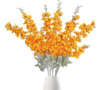 OUKEYI 6 fiori finti delphinium in seta, 85,1 cm, fiori artificiali a stelo lungo, per vasi alti, decorazione per la casa, matrimoni, feste (arancione)