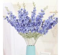 OUKEYI 6 fiori finti delphinium in seta, 85,1 cm, fiori artificiali a stelo lungo, per vasi alti, decorazione per la casa, matrimoni, feste (blu navy)
