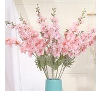 OUKEYI 6 fiori finti delphinium in seta, 85,1 cm, fiori artificiali a stelo lungo, per vasi alti, decorazione per la casa, matrimoni, feste (rosa)