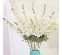 OUKEYI 6 fiori finti delphinium in seta, 85,1 cm, fiori artificiali a stelo lungo, per vaso alto, decorazione per la casa, matrimoni, feste (bianco)