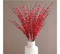 OUKEYI 8 fiori artificiali di gelsomino lunghi 74,9 cm, fiori finti per matrimoni, casa, ufficio, feste, hotel, ristorante, patio o cortile, decorazione (rosso)