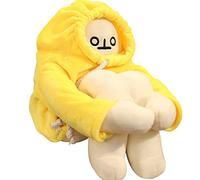 OUKEYI Bambola a banana da 40,6 cm, giocattolo a forma di banana, con magnete divertente, giocattolo intercambiabile, giocattolo divertente da uomo, giocattolo di decompressione, regalo di compleanno