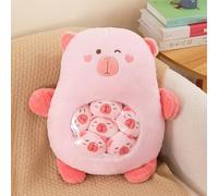 OUKEYI Capybara - Peluche con 6 simpatici animali di peluche Capybara, un sacchetto di cuscino a forma di capybara, super morbido, per bambini, regalo di Natale, compleanno, bomboniere, colore: rosa