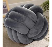 OUKEYI Cuscini morbidi a sfera con nodo, 25 cm, rotondi, decorazione per la camera dei bambini, per casa, camera da letto, divano, letto, pavimento (grigio scuro)