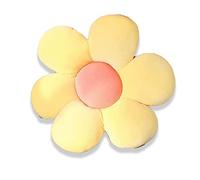OUKEYI Cuscino da pavimento a forma di fiore, 45,7 cm, cuscino da pavimento, decorazione per la stanza e cuscino in peluche per camera da letto, divano, sedia (giallo)