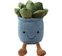 OUKEYI Cuscino imbottito in peluche con piante grasse, 24,9 cm, per Natale e compleanno, colore: blu