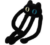 OUKEYI Cuscino in peluche a forma di polpo dalle gambe lunghe, 100 cm, simpatico gatto nero, peluche kawaii, morbido giocattolo nero, regalo per uomini, donne e bambini