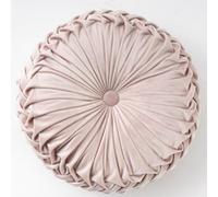OUKEYI Cuscino rotondo in velluto a pieghe, 35 cm, colore puro, a forma di zucca, adatto per casa, letto, auto, decorazione (rosa)