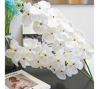 OUKEYI Fiori artificiali di Phalaenopsis, fiori di orchidea bianchi realistici al tatto, rami di phalaenopsis sintetici, 9 grandi fioriture 68 cm, 6 pezzi