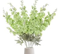 OUKEYI Fiori finti delphinium in seta, 85 cm, 6 pezzi, fiori artificiali a stelo lungo, per vasi alti, decorazione per la casa, matrimoni, feste (verde chiaro)