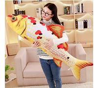 OUKEYI Morbido cuscino a forma di pesci, 90 cm, peluche a forma di carpa, cuscino imbottito per la decorazione della casa, regalo