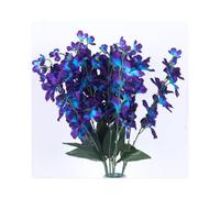 OUKEYI Orchidee artificiali da 68 cm, 8 pezzi, viola, blu, turchese, fiori di canglan artificiali, per bouquet da sposa, ghirlande, centrotavola, decorazione per esterni (blu viola)