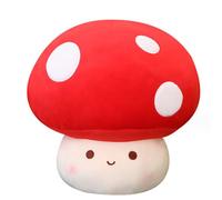 OUKEYI Peluche a forma di fungo imbottito, 30,5 cm, decorazione per la casa, regalo di compleanno (rosso)