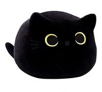 OUKEYI Peluche a forma di gatto nero, cuscino Kawaii per gatti grassi, cuscino per gatti neri, decorazione per la casa per bambini, regalo per ragazzi, ragazze, San Valentino, Natale (50 cm)