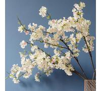 OUKEYI Rami di ciliegio artificiali da 106 cm, fiori di ciliegio artificiali, in seta, steli alti per casa, matrimonio, tavolo, vaso, decorazione (4 pezzi, bianco)