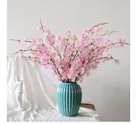 OUKEYI Rami di ciliegio artificiali da 106 cm, fiori di ciliegio artificiali, in seta, steli alti per casa, matrimoni, decorazione per vasi da tavolo (4 pezzi, bianco) (rosa)