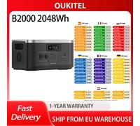 OUKITEL B2000 Power Station Batteria LiFePO4 da 2048 Wh 2 porte di espansione Caricatore solare da 200 W Adatto per viaggi all'aperto a casa