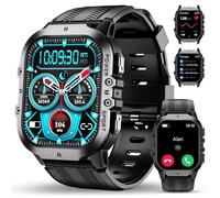 OUKITEL BT20 Smartwatch Uomo,1,96'' AMOLED Schermo Orologio Intelligente,Bluetooth Chiamata Assistente Vocale,Impermeabile 5ATM con Cardiofrequenzimetro,Contapassi Sonno per Android iOS
